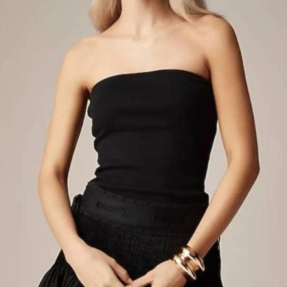 J. Crew Vintage Black Ribbed Tube Top